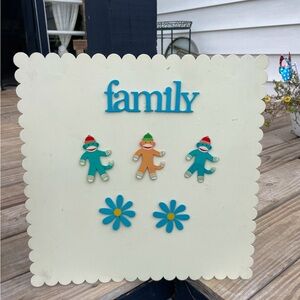 So Cool Metal Magnet Frame Board W/ Family & Monkey Magnets